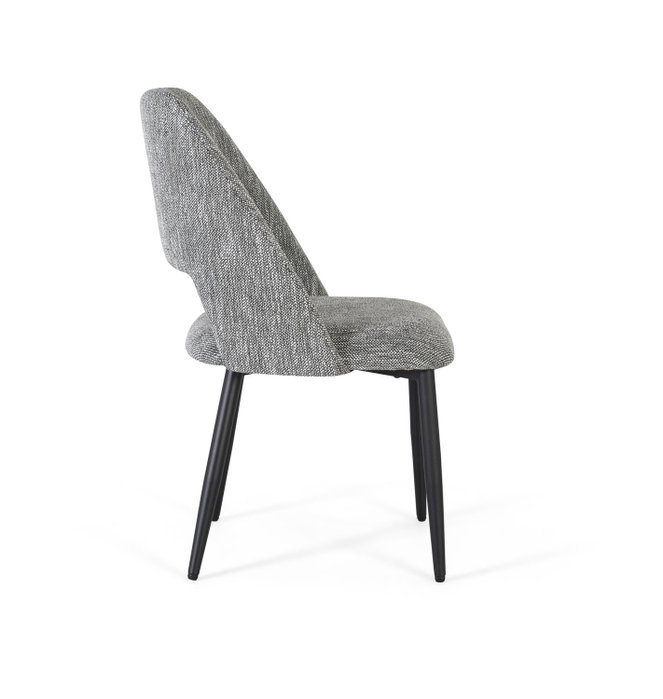 GINER Y COLOMER Lot de 2 chaises en tissu gris et métal
